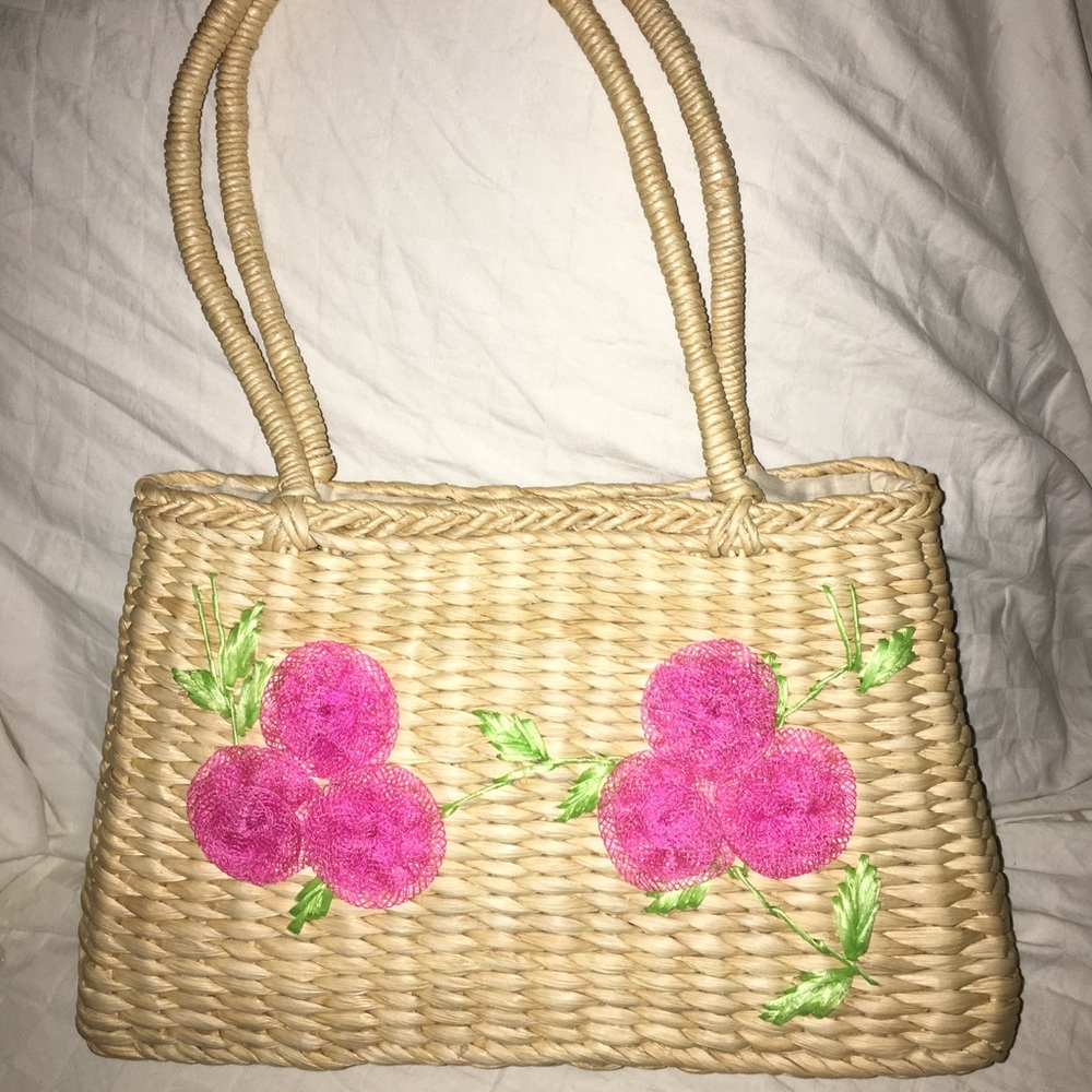 Mesh Flower Design Straw Bag - Picture 17 of 17